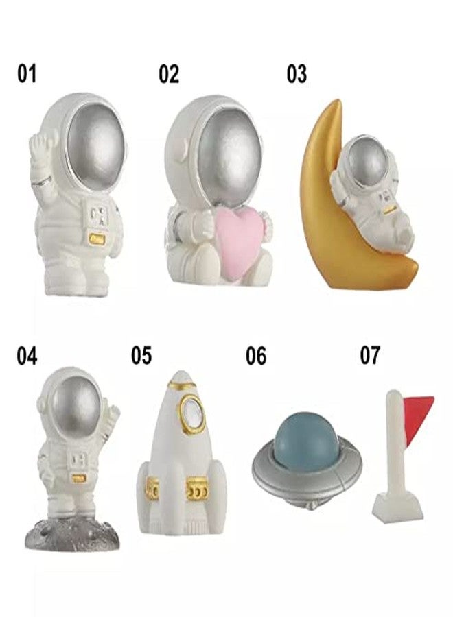 Chocozone Pack of 7 Space Crafts Including Astronaut, Spaceship Miniature Landscape for Science Learning Toys Action Figures(3-5cm) - Image 5